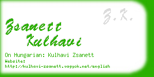 zsanett kulhavi business card